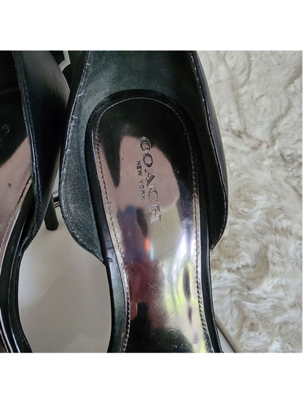 Coach Holmes Studded Leather High Heels Black Sz 8 - Picture 6 of 16